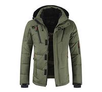 YLXD Hiver Nouveaux Hommes Doudoune À Capuche Courte Grande Taille Chaude Couleur Pure Veste De Jeunesse Veste Chaude Polyvalente Veste D'hiver Pour Temps Froid, Camping A,2XL