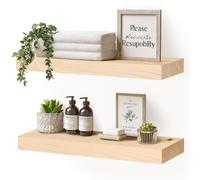 YLYHSST Lot de 2 étagères flottantes en bois massif rustique pour cuisine, salle de bain, salon - 43,2 x 20,3 x 4,1 cm