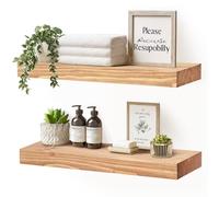 YLYHSST Lot de 2 étagères flottantes en chêne massif rustique pour cuisine, salle de bain, salon - 43,2 x 20,3 x 4,1 cm