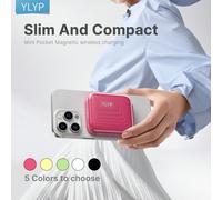 YLYP Batterie externe ultra-fine mini magnétique 5000 mAh, chargeur portable sans fil, prend en charge la charge magnétique, charge rapide PD 22,5 W, compatible avec iPhone 17/17 Air/16/15/14/13/12 Pr