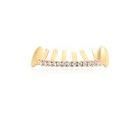 YLYSLFC Grillz Dents de vampire Dracula plaqué or 14 carats, incrusté de diamant unique incrusté de diamants, pour homme et femme, réglable, plaqué or 14 carats, sans pierre précieuse