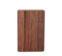 YLYSLFC Porte-cartes de visite en bois de noyer noir avec fermeture magnétique, porte-cartes de crédit
