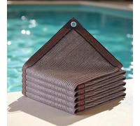 YLZBA Couverture Filet de Feuille pour Piscine Rectangulaire,Filet de Protection pour Piscine Bloquer Feuilles Mortes et Débris Couverture Piscines D'hivernage(Brown,4x5m(13.1x16.4ft))