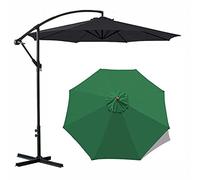 YLZBA Toile de Remplacement Parasol 8 Baleines,2.7m 3m / Ronde Toile de Rechange s'adapte à Un Parasol Droit ou déporté,Anti-Ultraviolet Bâche De Remplacement for Parasol Déporté(Green,3M/9.8Ft)