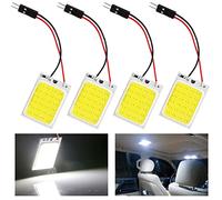 YM E-Bright 4Pcs Blanc COB 24-SMD Panneau Dôme 12V T10 BA9S Festoon