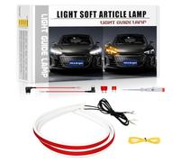 YM E-Bright Flow Sequential turn signal blinkers clignotants avec feux diurnes auto Moto phares extérieurs flexibles avec kit bicolore Blanch/Ambre rétrocution 24 "/ 60cm