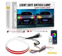 YM E-Bright flux séquentiel clignotant clignotant indicateur lumineux avec drl voiture LED Light moto flexible extérieure bande lumineuse RGB multicolore 24 pouces / 60cm