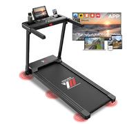 YM Tapis roulant électrique pliable 12 km/h, marque italienne, grande surface de course, compact et peu encombrant, cadre renforcé, Bluetooth, APP Kinomap
