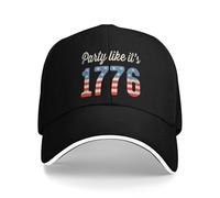 YMAEPXFH Fête comme si c’était 1776 drapeau sandwich unisexe sports réglable snapback s s lavable fête surprise cadeau concours drôle satisfait faire paraître votre visage petit