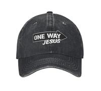 YMAEPXFH One Way Jésus Baseballs Unisexe en Denim en Détresse Snapback Chapeau Entraînements en Plein Air Déstructuré Doux Cadeau Haut de Gamme Etudiant Marée Flow Game Drive Protection