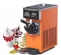 YMAOMAO Machine à Glace à l'italienne Professionnelle, Machine à Glace Mono-Parfum, débit de 4 à 5 kg/h, trémie réfrigérée de 2,5 L, cuve de congélation, Fonction autonettoyante, écran LCD Orange