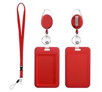 Ymapinc Cordon rouge pour porte-badge d'identité, cordon rétractable avec clip rétractable pour bobine de carte d'identité, enseignants, enfants, infirmiers, enseignants