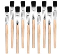 Ymapinc Lot de 10 petits pinceaux plats pour peinture acrylique, nylon, peinture acrylique, peinture à l'huile, peinture à la gouache, peinture débutant (12 mm)