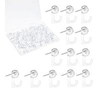 Ymapinc Lot de 100 punaises murales pour suspension, punaises transparentes pour accrochage mural, crochets pour tableau en liège, tableau d'affichage, carte, calendrier, punaises murales pour