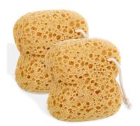 Ymapinc Lot de 2 éponges de douche exfoliantes pour le corps - Grande taille - Gommage à bulles pour salle de bain - Pour homme et femme - Jaune