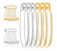 Ymapinc Lot de 20 épingles à nourrice élégantes en strass, pinces à chapeau pour femme, bijoux élégants pour écharpe, costume, décoration, rendez-vous galant, shopping (argent doré, acier et verre