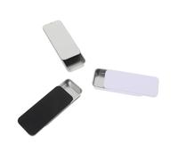 Ymapinc Lot de 3 mini boîtes de rangement en métal étanches avec couvercle coulissant pour bonbons et gommes à sucre, pour les voyages en plein air (noir, blanc, argent)