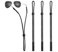 Ymapinc Lot de 3 sangles de lunettes de sécurité réglables pour hommes, femmes, enfants, pour le sport, la course à pied, la lecture, noir, taille unique