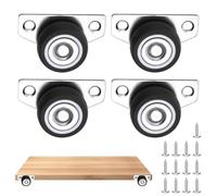 Ymapinc Lot de 4 petites roulettes en caoutchouc pour meubles, tiroirs, tablettes, 32 mm