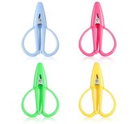 Ymapinc Lot de 4 petits ciseaux en acier inoxydable - Ciseaux à broder - Avec poignée en silicone - Pour couture, découpe de papier, scrapbooking