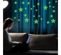 Ymapinc Lot de 477 étoiles fluorescentes autocollantes - Grand autocollant 3D - Pour chambre d'enfant - Ciel étoilé - Autocollants décoratifs pour murs et plafonds