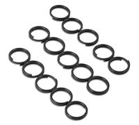 Ymapinc Lot de 50 porte-clés ronds en acier inoxydable - 15 mm - Protection contre la rouille - Pour bricolage - Porte-noms pour animaux de compagnie - Gestion des clés