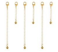 Ymapinc Lot de 6 rallonges de collier réglables en or pour bijoux, colliers, bracelets, extensions, délicates, sans décoloration, 10,2 cm