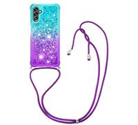 YMCASE Collier Coque pour Samsung Galaxy A13 5G / A04S, Transparent Etui Housse Silicone Sables Mouvants Bling - Étui pour Smartphone Lanyard Scintillant TPU Transparente Case Cover