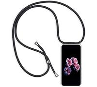 YMCASE Coque Étui pour Samsung Galaxy A02 avec Cordon de Collier, Cover Transparente Silicone TPU Bumper Etui Housse avec Cordon Réglable Téléphone Lanyard Case Collier,Noir