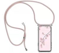 YMCASE Coque Étui pour Samsung Galaxy Xcover 5 avec Cordon de Collier, Cover Transparente Silicone TPU Bumper Etui Housse avec Cordon Réglable Téléphone Lanyard Case Collier,Or Rose