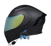 YMCXZDP Casque Bluetooth Modulables pour Moto avec Double Visière pour Scooter, Casque Moto Intégral avec Fonction de Réponse Automatique pour Adultes, Dot/ECE Homologué 18,L