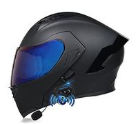 YMCXZDP Casque Bluetooth Modulables pour Moto avec Double Visière pour Scooter, Casque Moto Intégral avec Fonction de Réponse Automatique pour Adultes, Dot/ECE Homologué 16,L