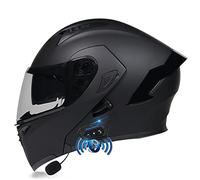 YMCXZDP Casque Bluetooth Modulables pour Moto avec Double Visière pour Scooter, Casque Moto Intégral avec Fonction de Réponse Automatique pour Adultes, Dot/ECE Homologué 12,XXL