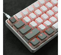 YMDK 128 PBT Double Shot Doubleshot Shine Through ANSI ISO OEM Profile Pudding Touches scellées Legend pour clavier mécanique MX 61 68 87 104 (117 gris blanc)