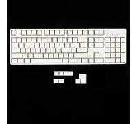 YMDK Black White Cherry Profile PBT Double Shot 104 108 Top Print Shine Through Translucide Rétroéclairé ANSI ISO Convient pour clavier mécanique MX (touche uniquement) (blanc)