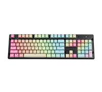 YMDK Double Shot 104 touches PBT teintées brillantes pour clavier mécanique Cherry MX 104 87 61, arc-en-ciel (clavier uniquement)