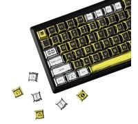 YMDK Lot complet de 138 touches manga thème guerre virtuelle jaune et blanc pour clavier mécanique MX