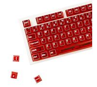 YMDK Lot de 122 touches rouges transparentes en polycarbonate brillant pour clavier mécanique MX 61 64 68 84 87 100 104 108