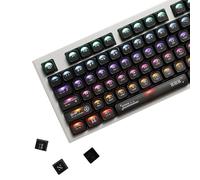 YMDK Lot de 136 touches sur le thème de la pierre œil de chat - Profil max, brillance à travers PBT + PC, compatible avec les claviers mécaniques MX 60 %/75 %/87/96/104/108