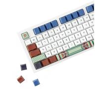 YMDK Lot de 139 touches japonaises style vase rétro PBT Dye Sub Cherry Profile Top Side Impression personnalisée pour clavier mécanique MX 61/75/87/98/100/104