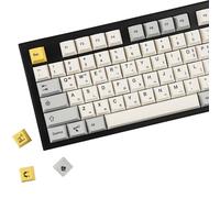 YMDK Lot de 142 touches industrielles lourdes - Profil Cherry anglais coréen PBT imprimé sur le dessus - Touches personnalisées pour clavier mécanique MX 65/75/87/98/100/104