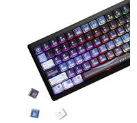 YMDK Lot de 143 touches en PBT PC brillant par sublimation pour clavier mécanique MX 61/75/87/98/100/104/108