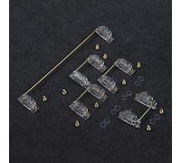 YMDK PCB monté à vis - Fil doré transparent - Axe satellite 6,25u 2u - Pour touches de modificateur de clavier mécanique (625u 61 68 84 87)