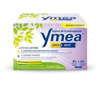 Ymea Jour & Nuit - Complément Alimentaire ménopause1 - actifs végétaux et vitamines - contrôle des bouffées de chaleur1 et sommeil paisible2;3-128 gélules - 2 mois