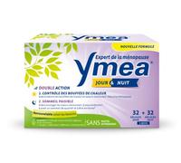 Ymea Jour & Nuit - Complément Alimentaire ménopause1 - actifs végétaux et vitamines - contrôle des bouffées de chaleur1 et sommeil paisible2,3-64 gélules - 1 mois