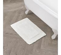 YMF Carpet Laura Ashley à Volants Coton 43,2 x 61 cm Tapis de Bain, Blanc, 17 x 24