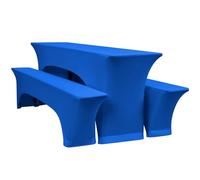 YMHPRIDE 1 Ensembles de Housses et nappes de Banc de bière Bleu Royal, Largeur de Table de 50 cm, Ensembles de tentes à bière 220 x 50 x 70 cm pour Meubles de Jardin de Banquet de Jardin. (3 Paquets)