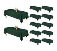 YMHPRIDE Lot de 12 nappes rectangulaires de 1,8 m en tissu polyester lavable pour tables rectangulaires de 1,8 m - Pour décoration de table de mariage, dîner, vert chasseur - 152,4 x 259,1 cm