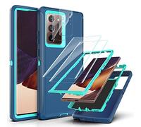 YmhxcY Coque pour Galaxy Note 20 Ultra avec Note 20 Ultra avec 2 Protection écran et 2 Protection Camera Photo 3 en 1 Protection Intégrale Étui pour Samsung Galaxy Note 20 Ultra-Blue/Turquoise