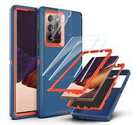YmhxcY Coque pour Galaxy Note 20 Ultra avec Note 20 Ultra avec 2 Protection écran et 2 Protection Camera Photo 3 en 1 Protection Intégrale Étui pour Samsung Galaxy Note 20 Ultra-Blue/Orange